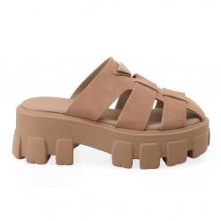 Γυναικεία Flatforms Μπέζ Δερμάτινα RENATO GARINI