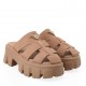 Γυναικεία Flatforms Μπέζ Δερμάτινα RENATO GARINI Γυναικεία Flatforms Μπέζ Δερμάτινα RENATO GARINI