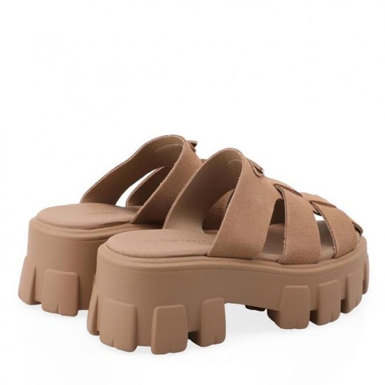 Γυναικεία Flatforms Μπέζ Δερμάτινα RENATO GARINI Γυναικεία Flatforms Μπέζ Δερμάτινα RENATO GARINI