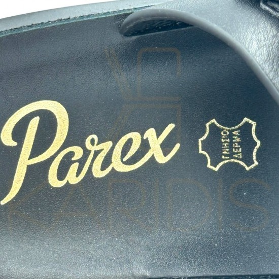 PAREX Γυναικείες Δερμάτινες Παντόφλες ΜΑΥΡΟ